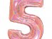 Ροζ Χρυσό Με Ολογραφικό Τύπωμα Μπαλόνι Supershape Αριθμός-Νούμερο 5 (100εκ)