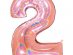 Ροζ Χρυσό Με Ολογραφικό Τύπωμα Μπαλόνι Supershape Αριθμός-Νούμερο 2 (100εκ)