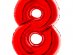 Κόκκινο Μπαλόνι Supershape Αριθμός-Νούμερο 8 (100εκ)