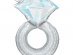 Diamond Ring Silver Holographic Design Balloon Supershape