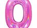 Φούξια Με Ολογραφικό Τύπωμα Μπαλόνι Supershape Αριθμός-Νούμερο 0 (100εκ)
