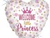 Welcome Little Princess Καρδιά Με Ολογραφικό Τύπωμα Μπαλόνι Foil