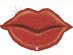 Red Lips Holographic Supershape Balloon