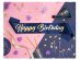 Μπλε κορδέλα με χρυσά Happy Birthday γράμματα για πάρτυ γενεθλίων
