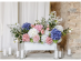 Artificial hydrangea flower in blue color