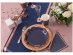 Paper plates in blue color with rose gold foiled details