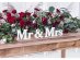 Mr & Mrs white wooden table decoration