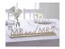Mr and Mrs metallic table sign in gold color