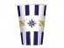 Nautical with ship's rope paper cups 8pcs