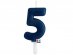Navy blue number 5 birthday cake candle