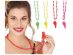 Neon bead necklaces with whistles 4pcs