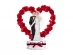 Newly Weds with red roses wedding cake figurine 16cm