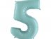 Number 5 super shape foil balloon in pale blue color 100cm