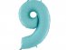 Number 9 super shape foil balloon in pale blue color 100cm