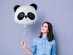 Foil balloon in the shape of a Panda head