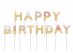 Happy Birthday birthday cake candles in pastel colors with gold details 13pcs