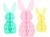 Pastel bunnies centerpieces for table decoration 3pcs