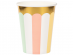 Pastel colors paper cups with gold foiled borders 8pcs