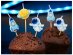 Space adventure birthday cake candles 5pcs