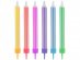 Pearl birthday cake candles in pastel rainbow colors 12pcs