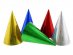 Colorful party hats with holographic print 5pcs