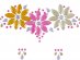 Adhesive face jewelry with colorful flowers design