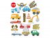 Colorful vehicles temporary tattoos 17pcs
