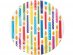Colorful candles small paper plates 8pcs