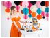 Hanging paper honeycomb ball in orange color