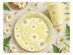 Paper cups in yellow color with daisies design