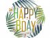 Πράσινα φοινικόφυλλα Happy Birthday foil μπαλόνι 45εκ