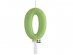 Olive green number 0 birthday cake candle