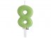 Olive green number 8 birthday cake candle