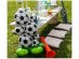 Self standing foil balloon in the shape of a tower with footballs