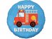 Fire truck Happy Birthday foil balloon 45cm