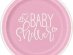 Ροζ Baby Shower Μεγάλα Χάρτινα Πιάτα (8τμχ)