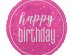 Hot Pink foil balloon with holographic Happy Birthday print 45cm
