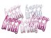 Metallic table confetti in pink, hot pink and silver holograhic color with the Happy Birthday letters
