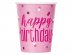 Pink birthday glitz paper cups 8pcs