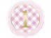 Ροζ Καρό Foil Μπαλόνι με τον Αριθμό 1 (45εκ)
