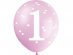 Ροζ Καρό Λάτεξ Μπαλόνια με τον Αριθμό 1 (5τμχ)