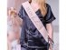 Pink sashes with black Team Bride print for bachelorette party