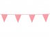 Decorative premium paper garland with flags is pink color with glitter