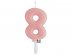 Baby pink number 8 birthday cake candle