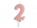 Baby pink number 2 birthday cake candle