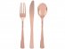 Plastic reusable cutlery set in rose gold metallic color 18pcs