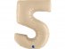 Number 5 super shape balloon in satin cream color 100cm