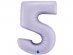 Large foil balloon number 5 in satin lilac color 100cm
