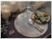 Round shaped deluxe cardboard placemats in sauge green color with gold foiled print 6pcs