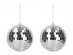 Set of mini disco balls in silver color 2pcs